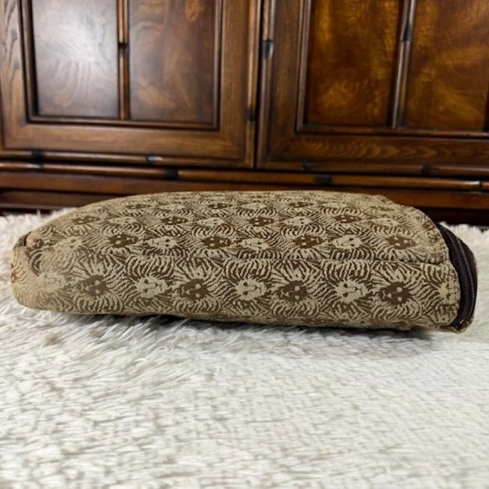 Vintage Anne Klein Bronze Lion Padded Laptop Sleeve Zip Top Handled Case